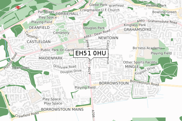 EH51 0HU map - small scale - OS Open Zoomstack (Ordnance Survey)