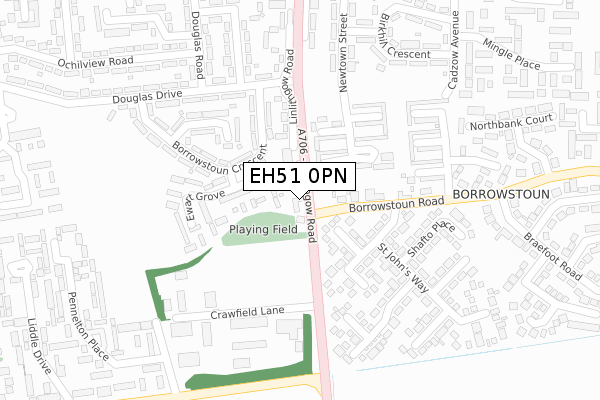 EH51 0PN map - large scale - OS Open Zoomstack (Ordnance Survey)