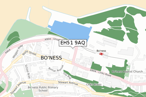 EH51 9AQ map - large scale - OS Open Zoomstack (Ordnance Survey)