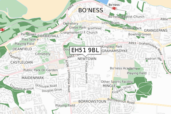 EH51 9BL map - small scale - OS Open Zoomstack (Ordnance Survey)