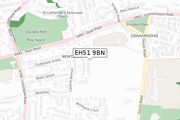 EH51 9BN map - large scale - OS Open Zoomstack (Ordnance Survey)