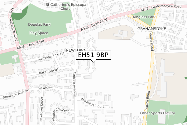 EH51 9BP map - large scale - OS Open Zoomstack (Ordnance Survey)