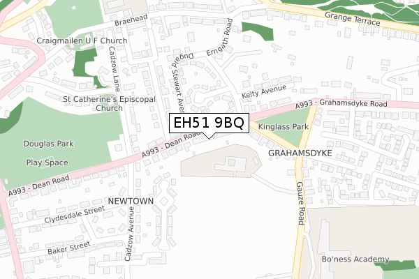 EH51 9BQ map - large scale - OS Open Zoomstack (Ordnance Survey)