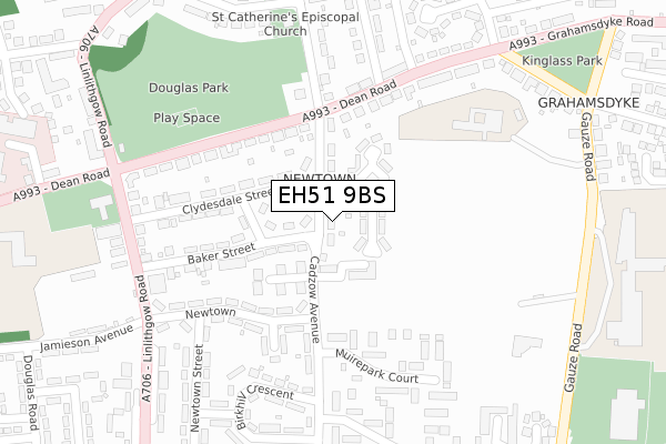 EH51 9BS map - large scale - OS Open Zoomstack (Ordnance Survey)