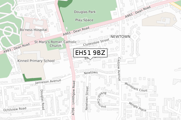 EH51 9BZ map - large scale - OS Open Zoomstack (Ordnance Survey)