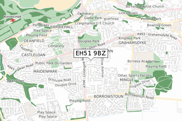 EH51 9BZ map - small scale - OS Open Zoomstack (Ordnance Survey)