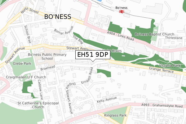 EH51 9DP map - large scale - OS Open Zoomstack (Ordnance Survey)