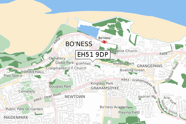 EH51 9DP map - small scale - OS Open Zoomstack (Ordnance Survey)
