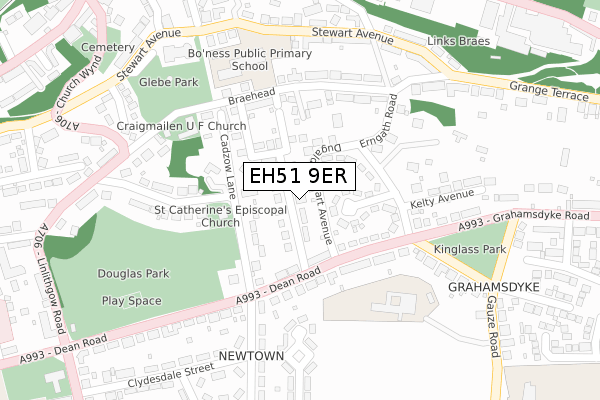 EH51 9ER map - large scale - OS Open Zoomstack (Ordnance Survey)