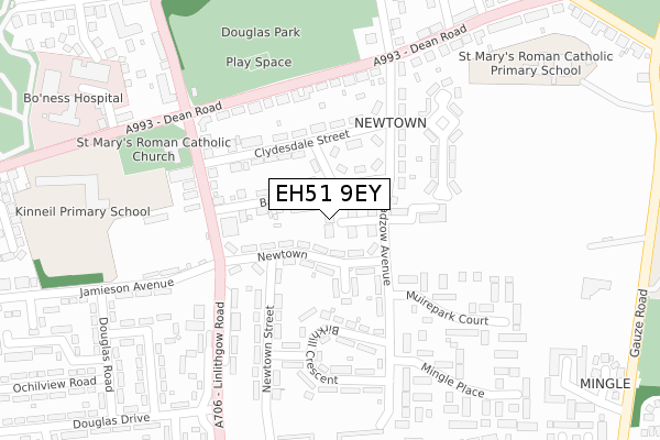 EH51 9EY map - large scale - OS Open Zoomstack (Ordnance Survey)