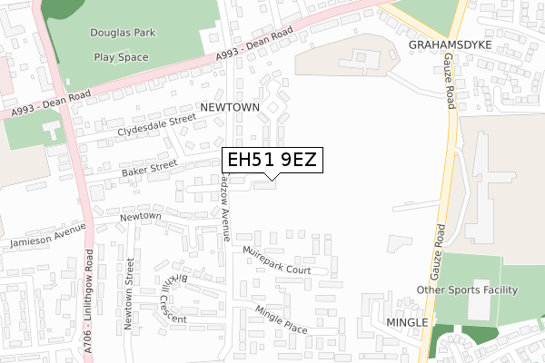 EH51 9EZ map - large scale - OS Open Zoomstack (Ordnance Survey)