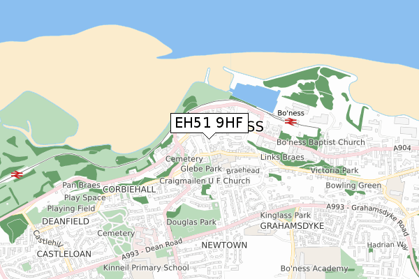 EH51 9HF map - small scale - OS Open Zoomstack (Ordnance Survey)