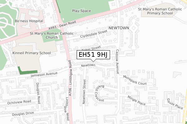 EH51 9HJ map - large scale - OS Open Zoomstack (Ordnance Survey)