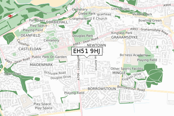 EH51 9HJ map - small scale - OS Open Zoomstack (Ordnance Survey)