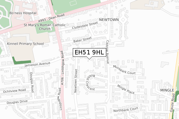 EH51 9HL map - large scale - OS Open Zoomstack (Ordnance Survey)
