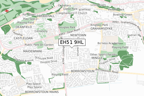 EH51 9HL map - small scale - OS Open Zoomstack (Ordnance Survey)
