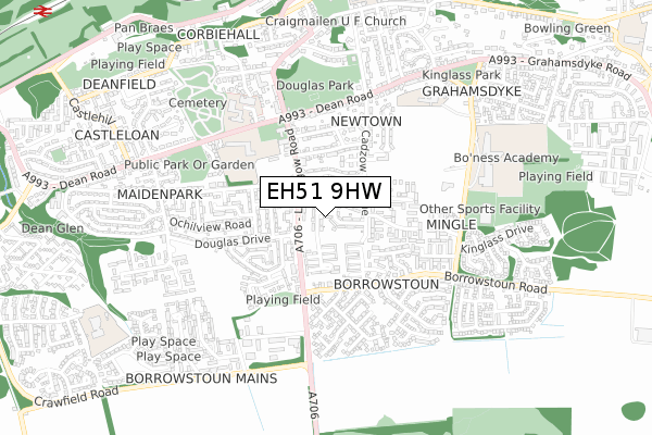 EH51 9HW map - small scale - OS Open Zoomstack (Ordnance Survey)