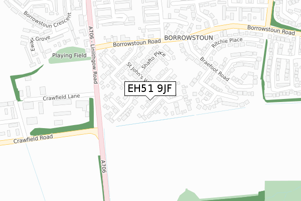 EH51 9JF map - large scale - OS Open Zoomstack (Ordnance Survey)