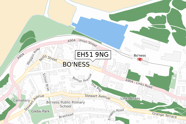 EH51 9NG map - large scale - OS Open Zoomstack (Ordnance Survey)