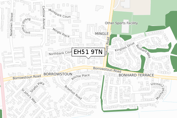 EH51 9TN map - large scale - OS Open Zoomstack (Ordnance Survey)