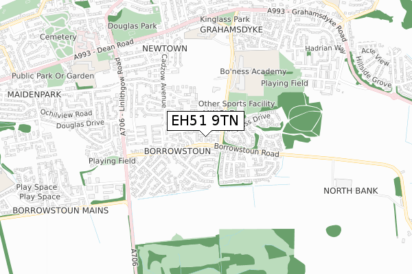 EH51 9TN map - small scale - OS Open Zoomstack (Ordnance Survey)