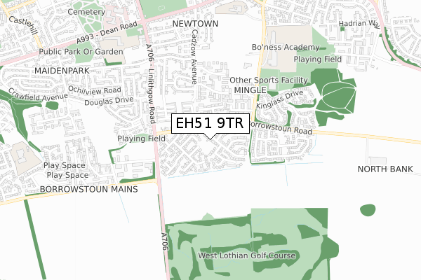 EH51 9TR map - small scale - OS Open Zoomstack (Ordnance Survey)