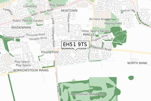 EH51 9TS map - small scale - OS Open Zoomstack (Ordnance Survey)