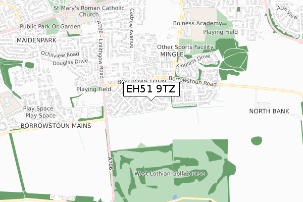 EH51 9TZ map - small scale - OS Open Zoomstack (Ordnance Survey)
