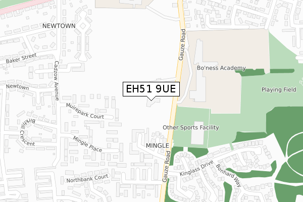 EH51 9UE map - large scale - OS Open Zoomstack (Ordnance Survey)