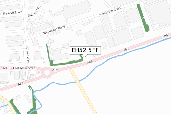 EH52 5FF map - large scale - OS Open Zoomstack (Ordnance Survey)