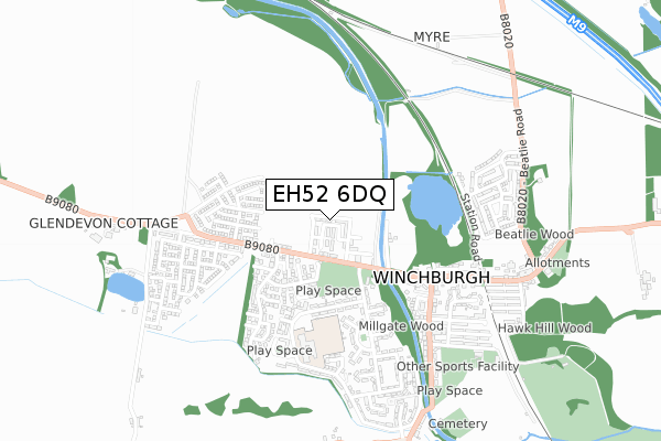 EH52 6DQ map - small scale - OS Open Zoomstack (Ordnance Survey) EH52 6DQ map - small scale - OS Open Zoomstack (Ordnance Survey)