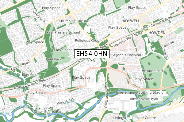 EH54 0HN map - small scale - OS Open Zoomstack (Ordnance Survey)