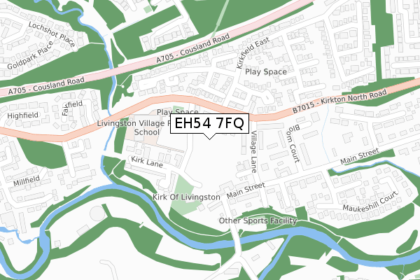 EH54 7FQ map - large scale - OS Open Zoomstack (Ordnance Survey)