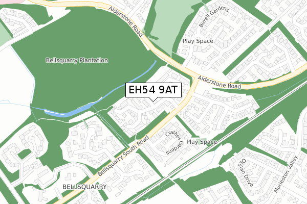 EH54 9AT map - large scale - OS Open Zoomstack (Ordnance Survey) EH54 9AT map - large scale - OS Open Zoomstack (Ordnance Survey)