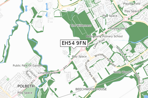 EH54 9FN map - small scale - OS Open Zoomstack (Ordnance Survey) EH54 9FN map - small scale - OS Open Zoomstack (Ordnance Survey)