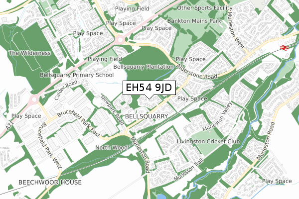 EH54 9JD map - small scale - OS Open Zoomstack (Ordnance Survey) EH54 9JD map - small scale - OS Open Zoomstack (Ordnance Survey)