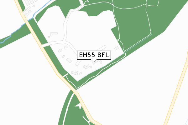 EH55 8FL map - large scale - OS Open Zoomstack (Ordnance Survey)