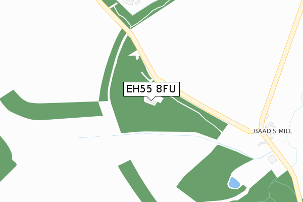 EH55 8FU map - large scale - OS Open Zoomstack (Ordnance Survey)