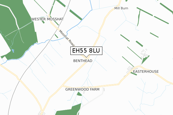 EH55 8LU map - small scale - OS Open Zoomstack (Ordnance Survey)