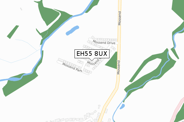 EH55 8UX map - large scale - OS Open Zoomstack (Ordnance Survey)