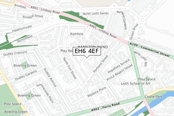 EH6 4EF map - large scale - OS Open Zoomstack (Ordnance Survey)