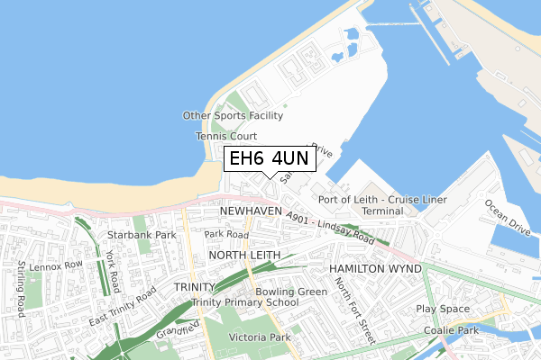 EH6 4UN map - small scale - OS Open Zoomstack (Ordnance Survey)