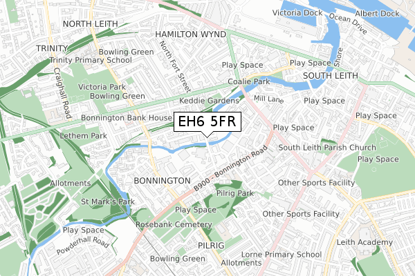 EH6 5FR map - small scale - OS Open Zoomstack (Ordnance Survey) EH6 5FR map - small scale - OS Open Zoomstack (Ordnance Survey)