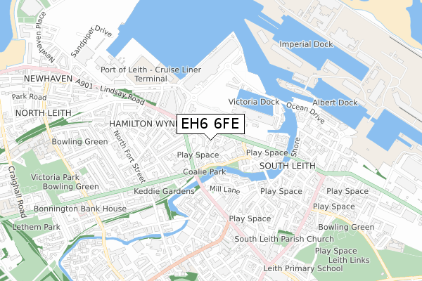 EH6 6FE map - small scale - OS Open Zoomstack (Ordnance Survey) EH6 6FE map - small scale - OS Open Zoomstack (Ordnance Survey)