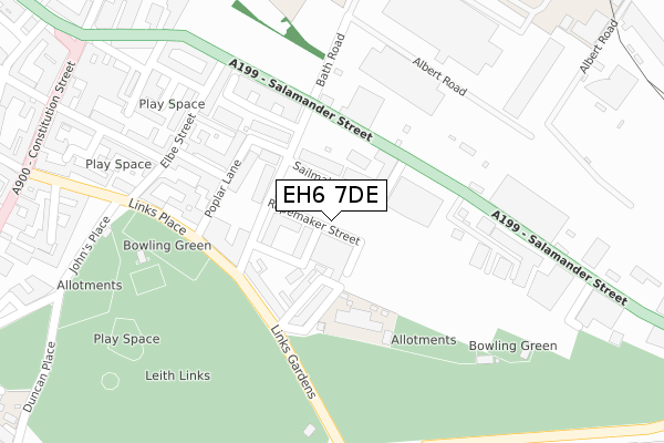 EH6 7DE map - large scale - OS Open Zoomstack (Ordnance Survey)