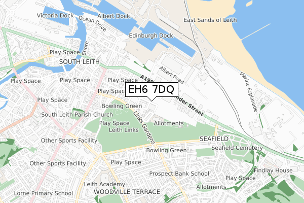 EH6 7DQ map - small scale - OS Open Zoomstack (Ordnance Survey) EH6 7DQ map - small scale - OS Open Zoomstack (Ordnance Survey)