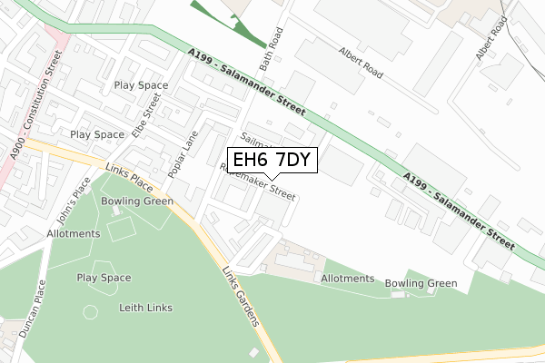 EH6 7DY map - large scale - OS Open Zoomstack (Ordnance Survey)