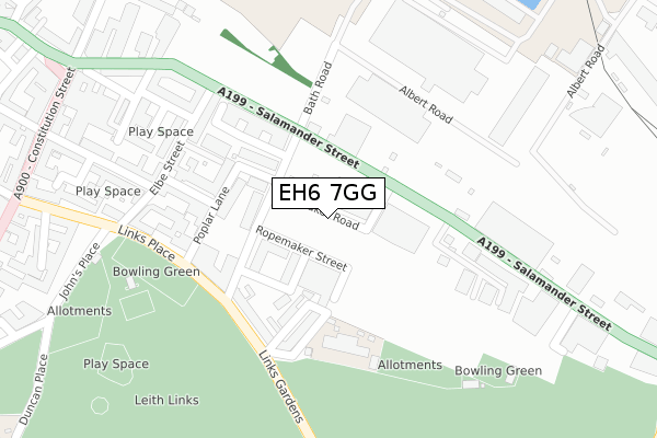 EH6 7GG map - large scale - OS Open Zoomstack (Ordnance Survey)