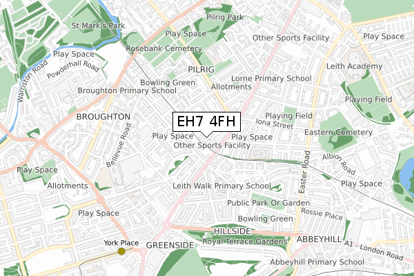 EH7 4FH map - small scale - OS Open Zoomstack (Ordnance Survey) EH7 4FH map - small scale - OS Open Zoomstack (Ordnance Survey)