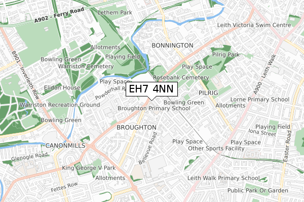 EH7 4NN map - small scale - OS Open Zoomstack (Ordnance Survey) EH7 4NN map - small scale - OS Open Zoomstack (Ordnance Survey)